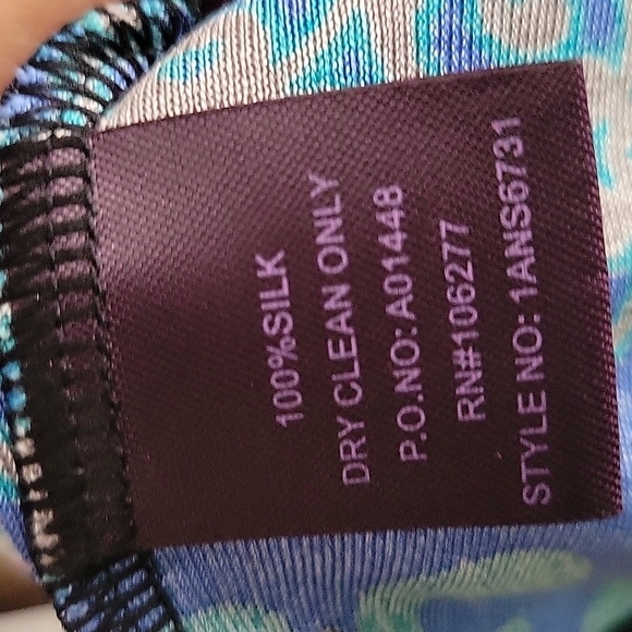 Hale Bob 100% Silk Beaded Trim Funky Print Dress Medium Long Sleeve Boho 90s - Picture 9 of 10